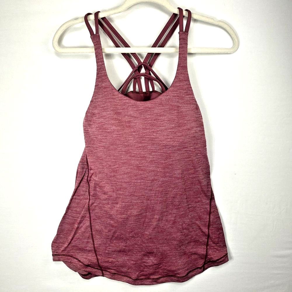 Lululemon Size 4 Moment to Movement 2-in-1 Tank w/ Bra Heather Misty Pink